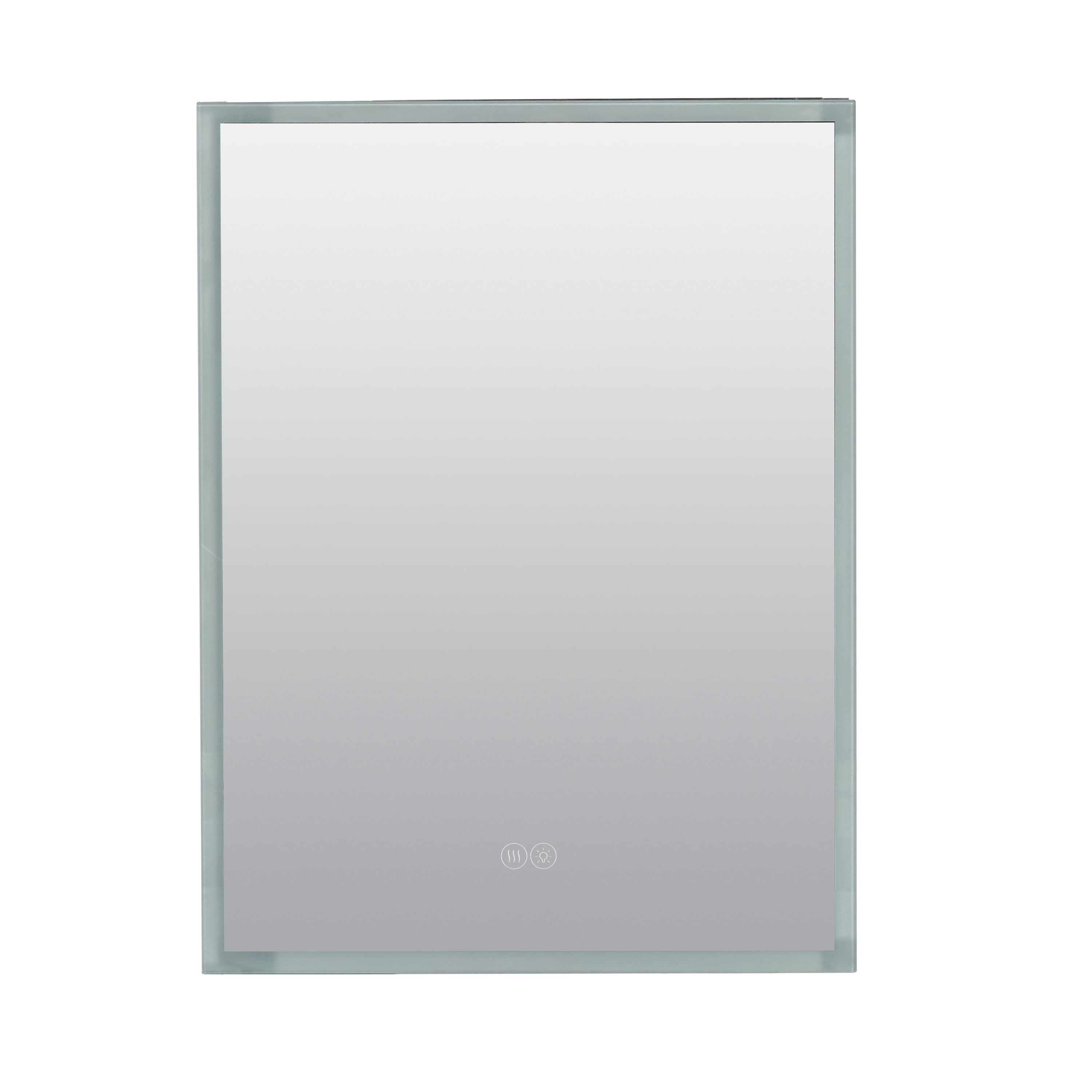 Designer Series by Zenna Home Edge-Lit LED Framed Mirror Medicine Cabinet in Aluminum, with Left-Hinged Door