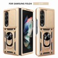 thumbnail image 1 of Heavy Duty Case for Samsung Galaxy Z Fold4, Camera Lens Sliding Rugged PC + Soft TPU Hybrid Shockproof Anti-Slip Cover with Magnetic Car Mount Ring Holder Kickstand Case,Gold, 1 of 6