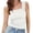 White, variant on KIHOUT Women's Textured Square Neck Crop Tank Top Wide Straps Sleeveless Form-Fitting Blouse for Spring Summer Wear