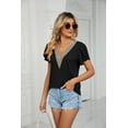 thumbnail image 4 of Purcoar Womens Summer Tops Casual V Neck Short Sleeve T Shirt Blouses, 4 of 5
