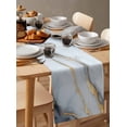 thumbnail image 6 of Table Runner Dresser Scarves 60 Inch Long,Modern White Grey Marble Stone Linen Dining Table Runners Abstract Gold Crack Texture Tabletop Scarf for Wedding Holiday Party Kitchen, 6 of 9