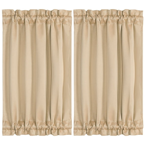 Unique Bargains 2-Pack French Door Curtains Panels Khaki 25" x 40"