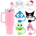 thumbnail image 2 of DONNGZAE 6Pcs Sanrio Straw Cover Cap for Stanley Cup 40oz/30oz Tumbler, 10mm Reusable Drinking Straw Topper Accessories, Portable Silicone Protector Plugs Decorations Gifts SLO526-0273, 2 of 4