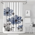 thumbnail image 2 of Unique Floral Blue Shower Curtain for Bathroom Decor, Blue and Grey Daisy Flower Elegant Wildflower Design Farmhouse Shower Curtains with Hooks Set, 72X72 Inches, 2 of 6