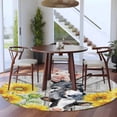 thumbnail image 3 of Round Rugs 8 Ft, Farmhouse Non Slip Area Rugs for Kitchen Bedroom Entryway, Watercolor Sunflowers Animals Printed Wood Grain Washable Carpet Runner Rug Floor Mats for Bedroom Home Decor, 3 of 8