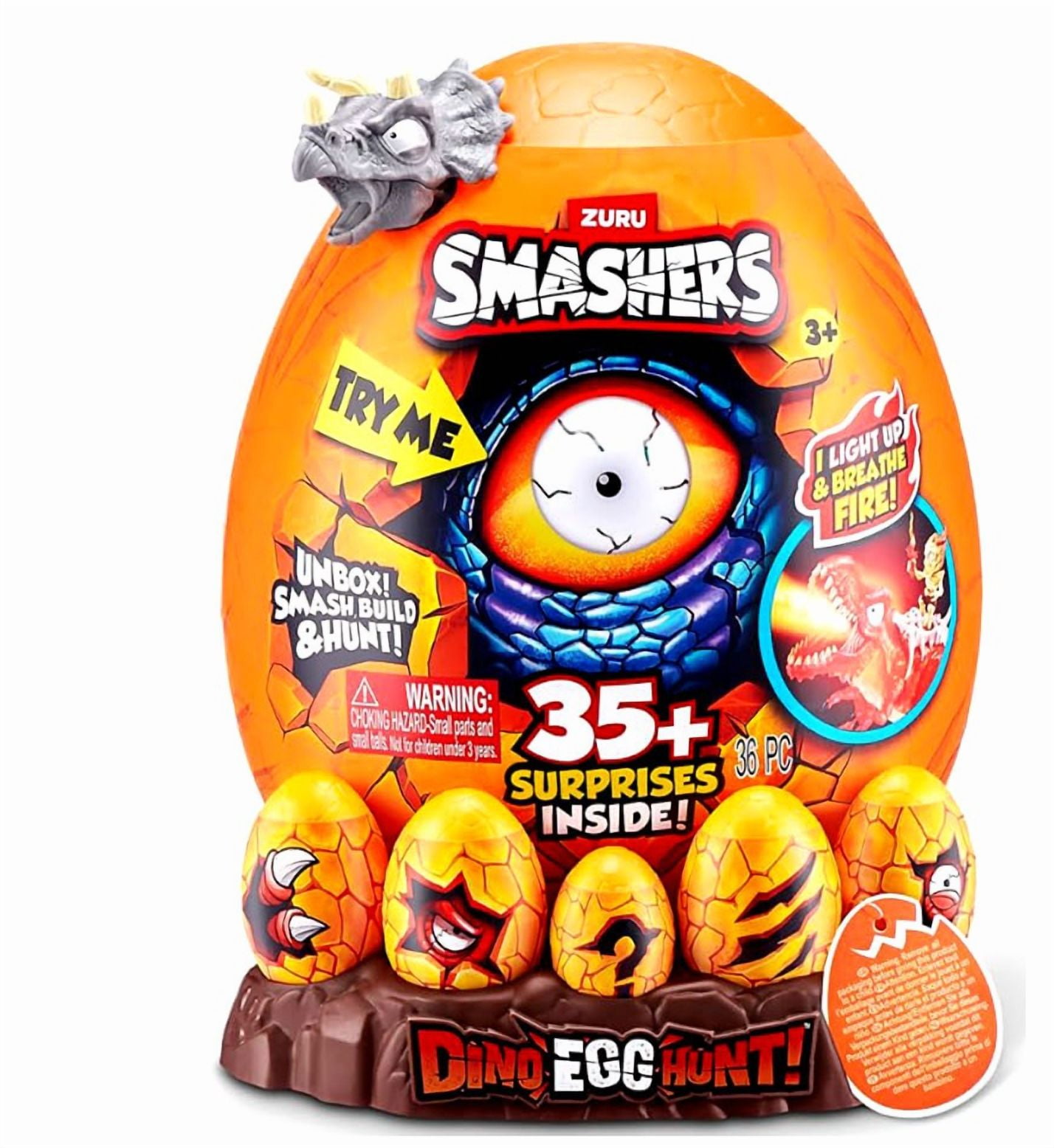 Smashers-Epic Egg-Series 4 Mega Light-Up Dino T-rex by ZURU, 7474A