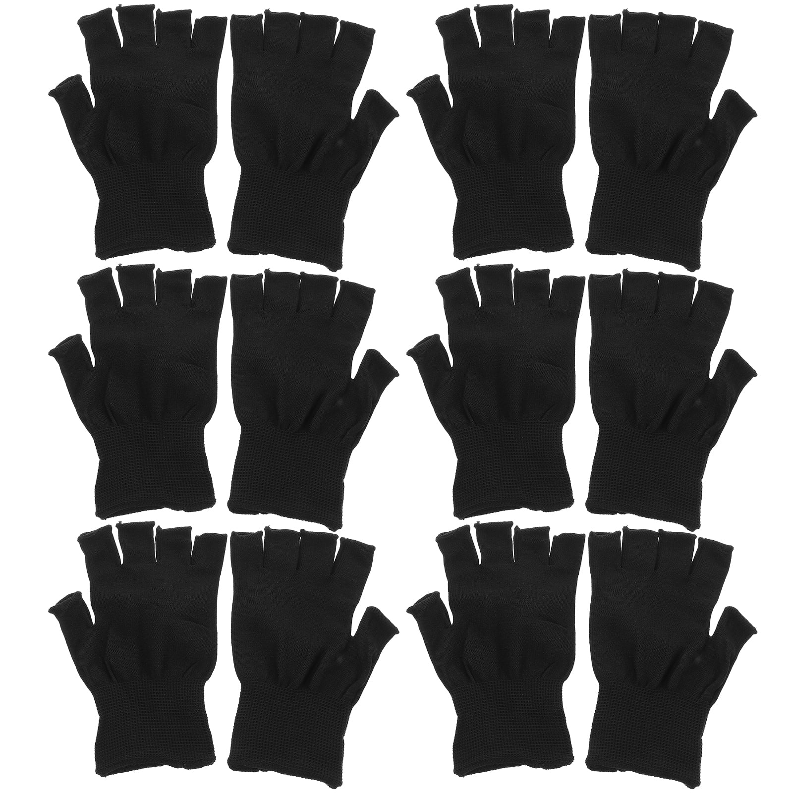 15 Pairs Work Gloves Nylon Coated Gloves Half Finger Gloves for Industry Precision Work