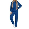 thumbnail image 4 of Women's Casual Hooded Tracksuit Outfit Soft Jogger Set with Pocket for Daily Wear Pullover Long Sleeve Comfy Tops, 4 of 9