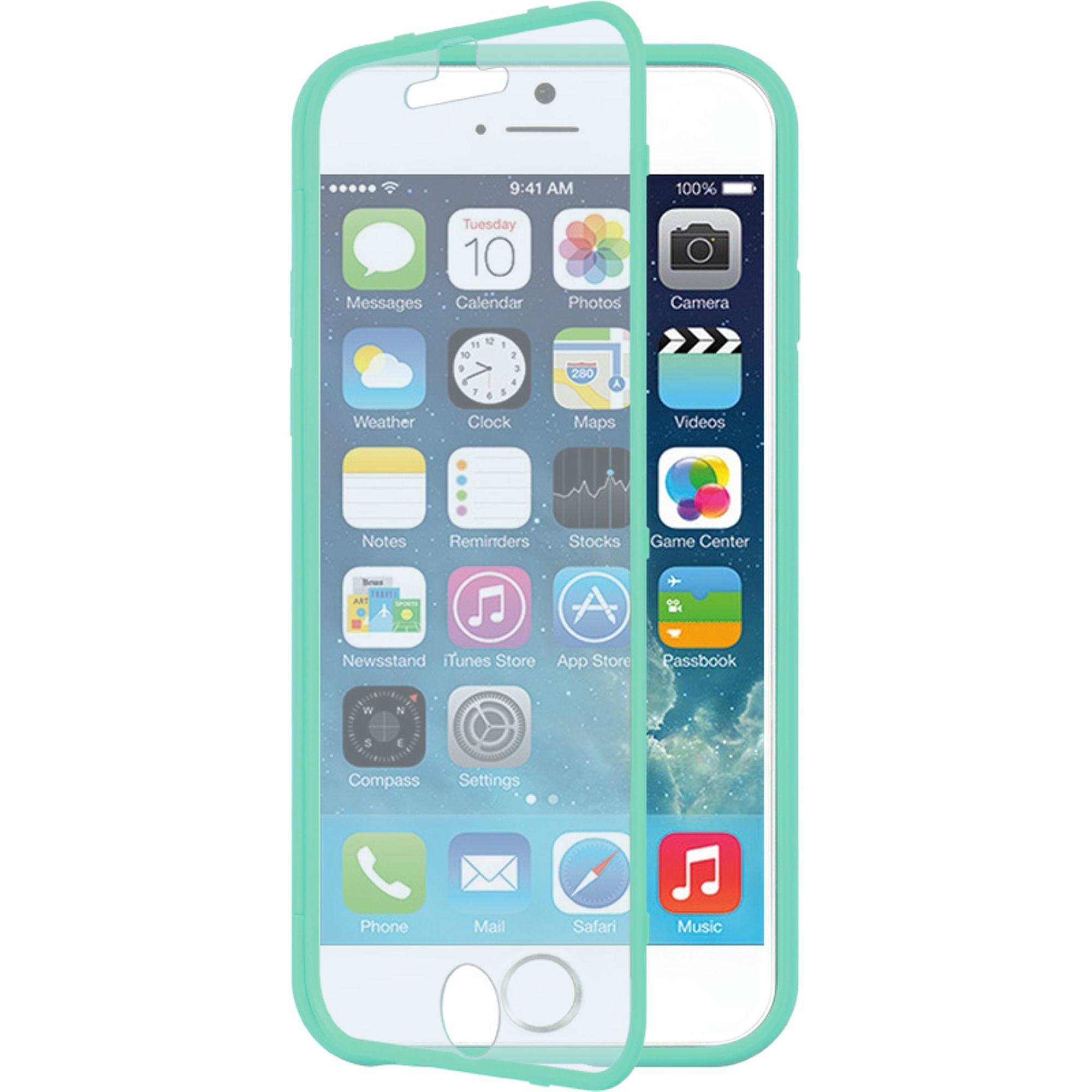 DreamWireless Wrap Up Rubber Coated Hard Snap-in Case Cover With Screen Protector For Apple iPhone 6, Teal