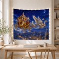 thumbnail image 5 of Golden Carriage Flying Over a Christmas Village, Dreamy Fantasy Style for Festive Decor Lovers, Festive Wall Art, Christmas Gift, Tapestry Wall Hanging for Living Room and Entryway, 5 of 7