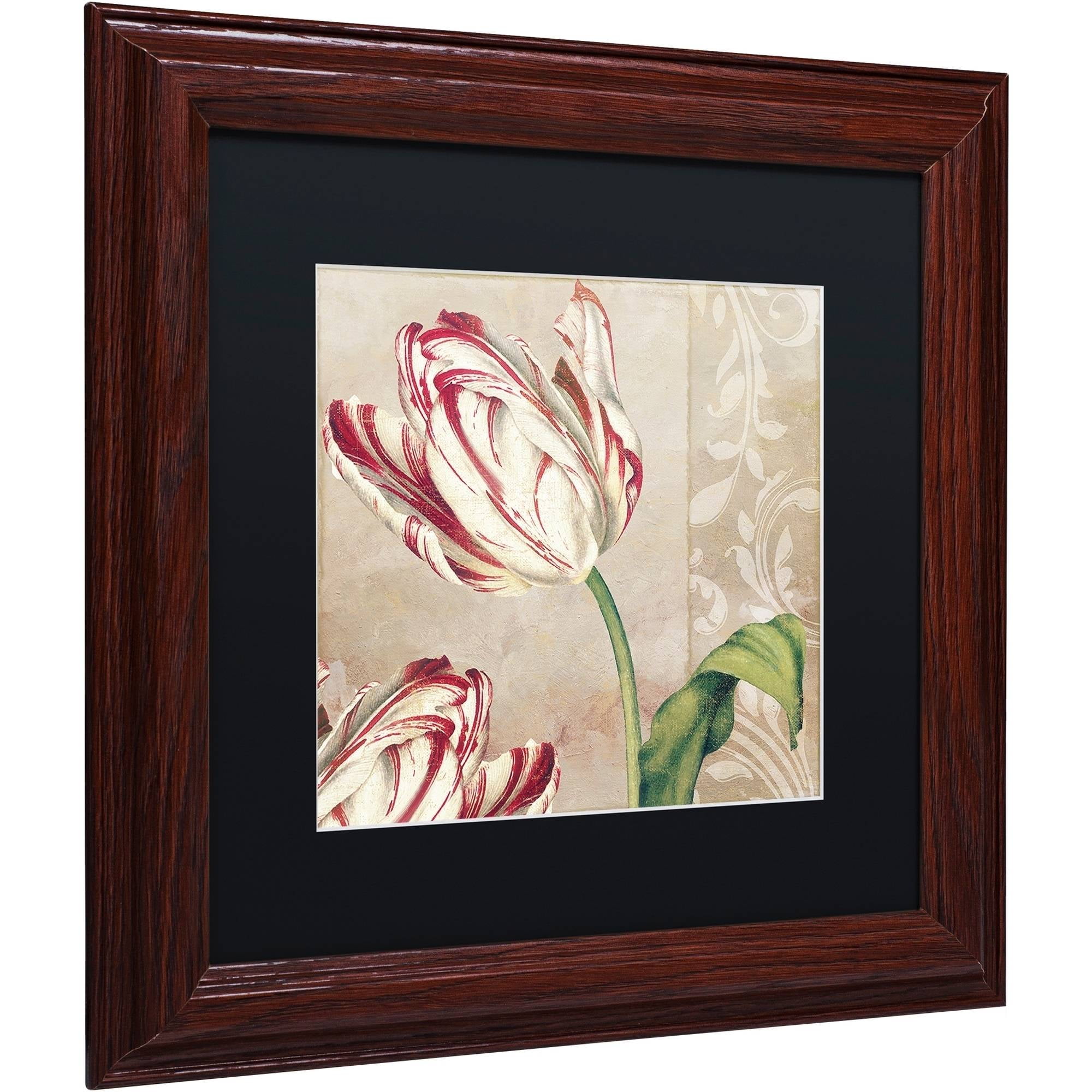 Trademark Fine Art "Peppermint Tulips I" Canvas Art by Color Bakery Black Matte, Wood Frame