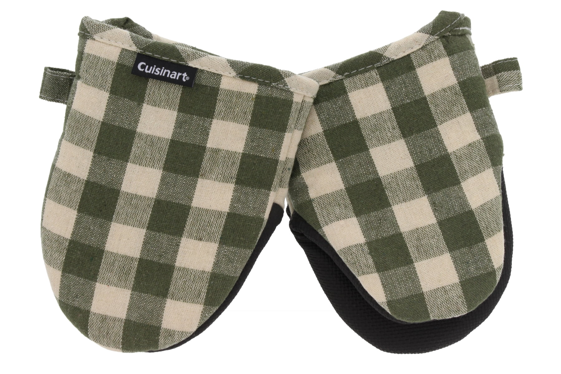 Cuisinart Buffalo Check Mini Oven Mitts – 2 Pack, Olive and Ivory Plaid ...