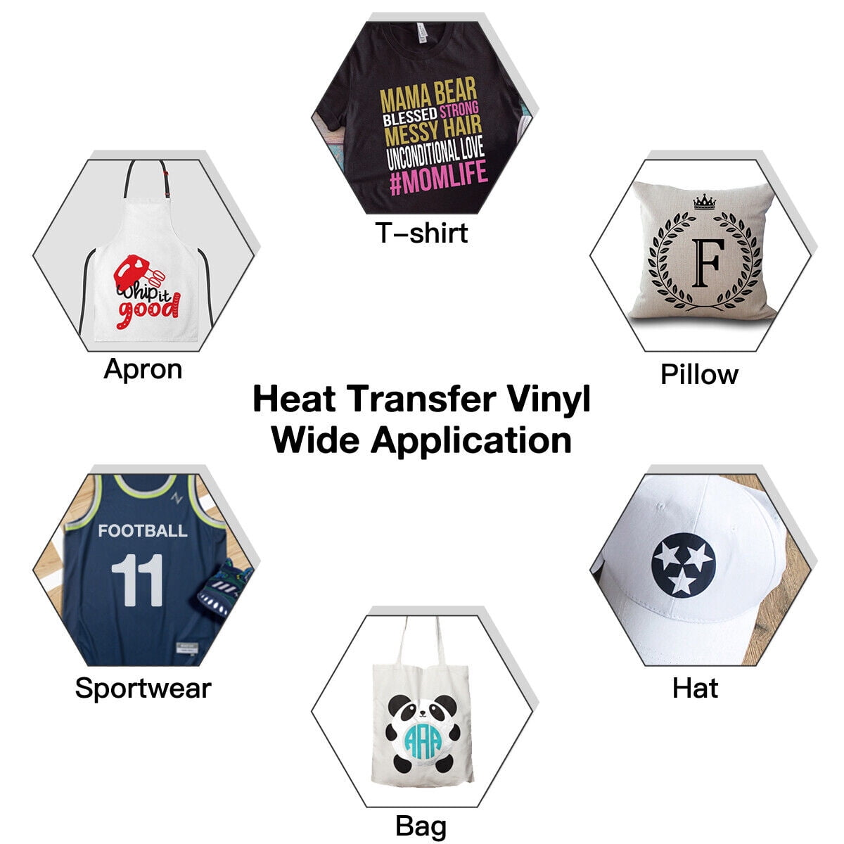 HTVRONT 12 Pack HTV Heat Transfer Vinyl Bundle, 12 x 5ft HTV Vinyl Rolls for T-Shirts, Easy to Cut & Weed