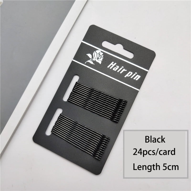 24/50pcs Black Hairpins For Women Hair Clip Lady Bobby Pins Invisible Wave Hairgrip Metal Hairclip Makeup Bangs Fixed Hairgrips