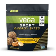 Vega Sport Energy Bites, Peanut Butter Banana, 4 Servings (5.6oz)