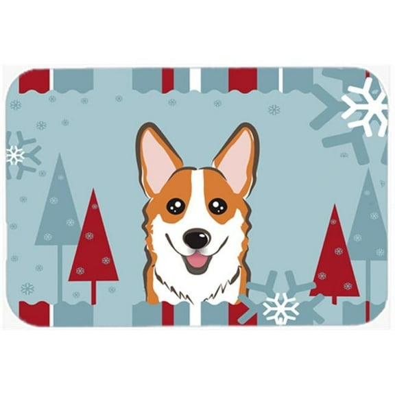 Winter Holiday Red Corgi Mouse Pad, Hot Pad & Trivet