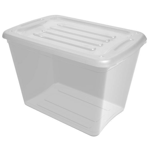 Gracious Living 72L Clear Snap Lid Tote