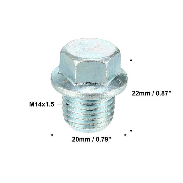 Unique Bargains 1 Set M14x1.5 Car Engine Oil Drain Plug with 