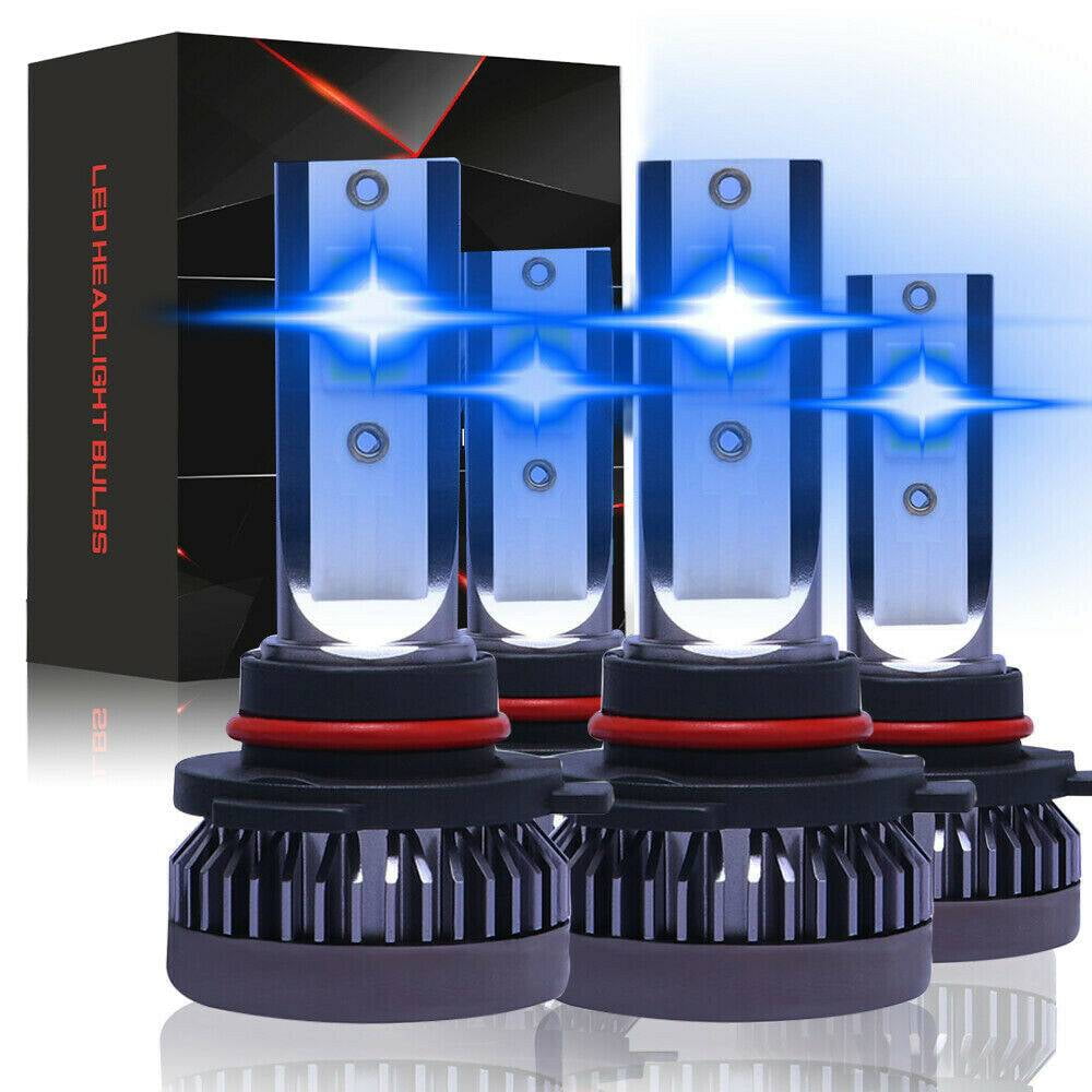 9005+9006 Birght LED Headlight Bulbs Kit Hi&Low Beam 35W 8000K Ice Blue 4PCS 