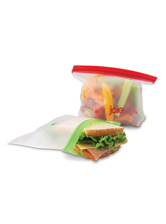 Joie Rainbow Reusable Snack Bags, Assorted Pack of 6 Leak-Proof Snack Bags for and Meals on the Go