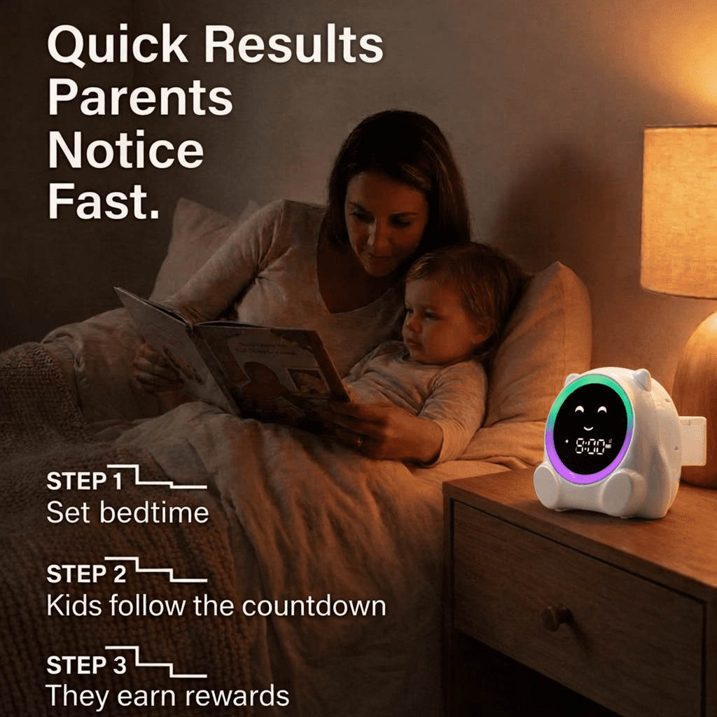 Pali Kids Sleep Training Clock with Color-Coded Wake Light, Countdown Timer & Reward Drawer, Ages 2–7