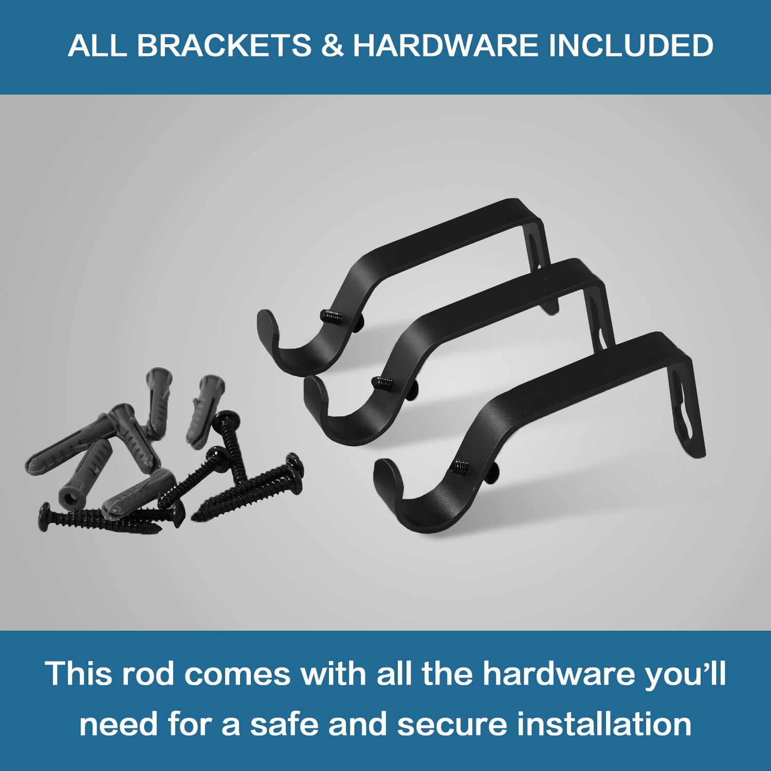 H.VERSAILTEX Contemporary Single Adjustable Window Curtain Rod, 3/4 Inch Diameter with Acrylic Diamond Finials, 48 - 84 Inches, Black