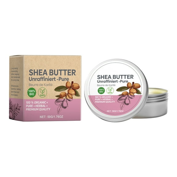 HYLLai Organic Unrefined Shea Butter Cream, Intense Moisture for Dry Skin, Elbows & Feet, Vegan & Chemical-Free, 50g