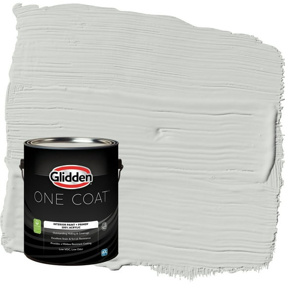 Glidden One Coat Tornado / Gray Semi-Gloss Interior Paint with Primer, 1 Gallon