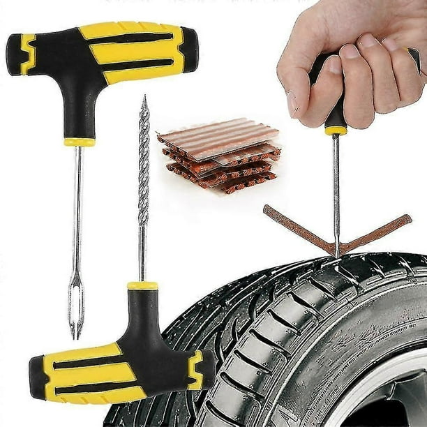 Car Tire Repair Tools Kit With Rubber Strips Tubeless Tyre Puncture Studding Plug Set For Truck Motorcycle
