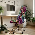 thumbnail image 3 of FKELYI Colorful Leopard Print Office Chair Cover Rotating Swivel Chair Slipcover for Armchair Washable Gaming Chair Covers Protective Cover for Home Decor, Small, 3 of 6