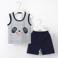 thumbnail image 4 of TOWED22 Toddler Baby Boy Summer Outfit Sleeveless Tank Tops + Casual Shorts Set 2 Piece Infant Beach Clothes(Grey,3-4 Y), 4 of 4