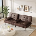 thumbnail image 2 of Homall Futon Sofa Bed Adjustable Futon Couch Modern Sleeper Sofa Bed for Living Room, Business Office, Recliner Sofa with Cup Holders, 2 of 7