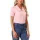 thumbnail image 4 of BLUSA CHIC PARA MUJER CON CUELLO PETER PAN Y MANGAS CORTAS ABULLONADAS CAMISA RETRO XS ROSA, 4 of 5