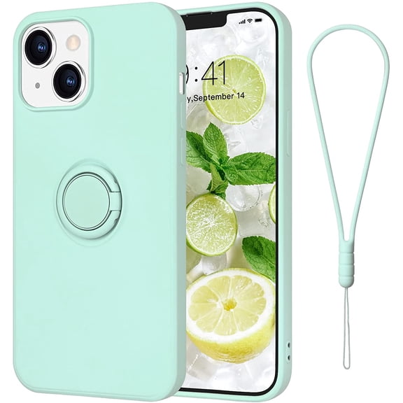 iPhone 13 Case iPhone 13 Phone Case Liquid Silicone Gel Rubber Cases Slim Anti-Scratch Soft Microfiber Lining Full Shockproof Protective Girls Women Cover for iPhone 13 6.1", Mint Green