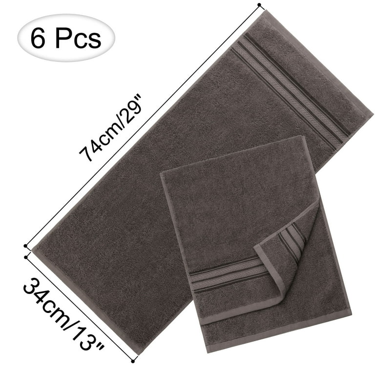 PiccoCasa 6PCS Cotton Soft Hand Towels Set for Bathroom 13 x 29 Camel  Color