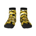 thumbnail image 7 of Adult Quarter Ankle Socks Yellow Camouflage Cushion Ventilation Sports Socks, 7 of 7