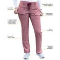 thumbnail image 3 of Adar Pro Women's Slim Fit Tapered Scrub Pants, Heather Wine, XS, 3 of 7