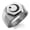 Silver, variant on Stainless Steel Obu Samurai Crest Engraved Hexagon Crest Flat Top Biker Style Polished Ring