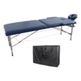 thumbnail image 4 of Cama de belleza, mesa de SPA portátil con reposabrazos, altura ajustada, mesa de extensiones de pestañas de belleza plegable de acero inoxidable azul con bolsa, 4 of 8
