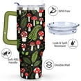 thumbnail image 3 of 40 Oz Mushroom Forest Tumbler with Handle and Straw,Double Wall Vacuum Reusable Stainless Steel Water Bottle Leak Proof Insulated Travel Mug Iced Coffee Cup, for Iced or Cold Beverages, 3 of 7