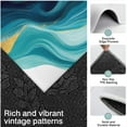 thumbnail image 3 of Teal and Gold Marble Ink Swirls Pattern Kitchen Rugs Sets Of 3,Kitchen Runner Rugs Non Skid Washable,Decorative Kitchen Floor Mats for Kitchen,Sink,Laundry,17"x30"+ 17"x47" + 17"x59", 3 of 6