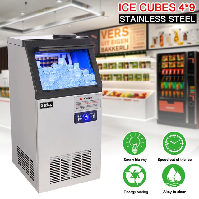 Zimtown Máquina para hacer hielo comercial independiente de acero inoxidable de 110 lb/24 h, gris Zimtown Zimtown Electrodomésticos