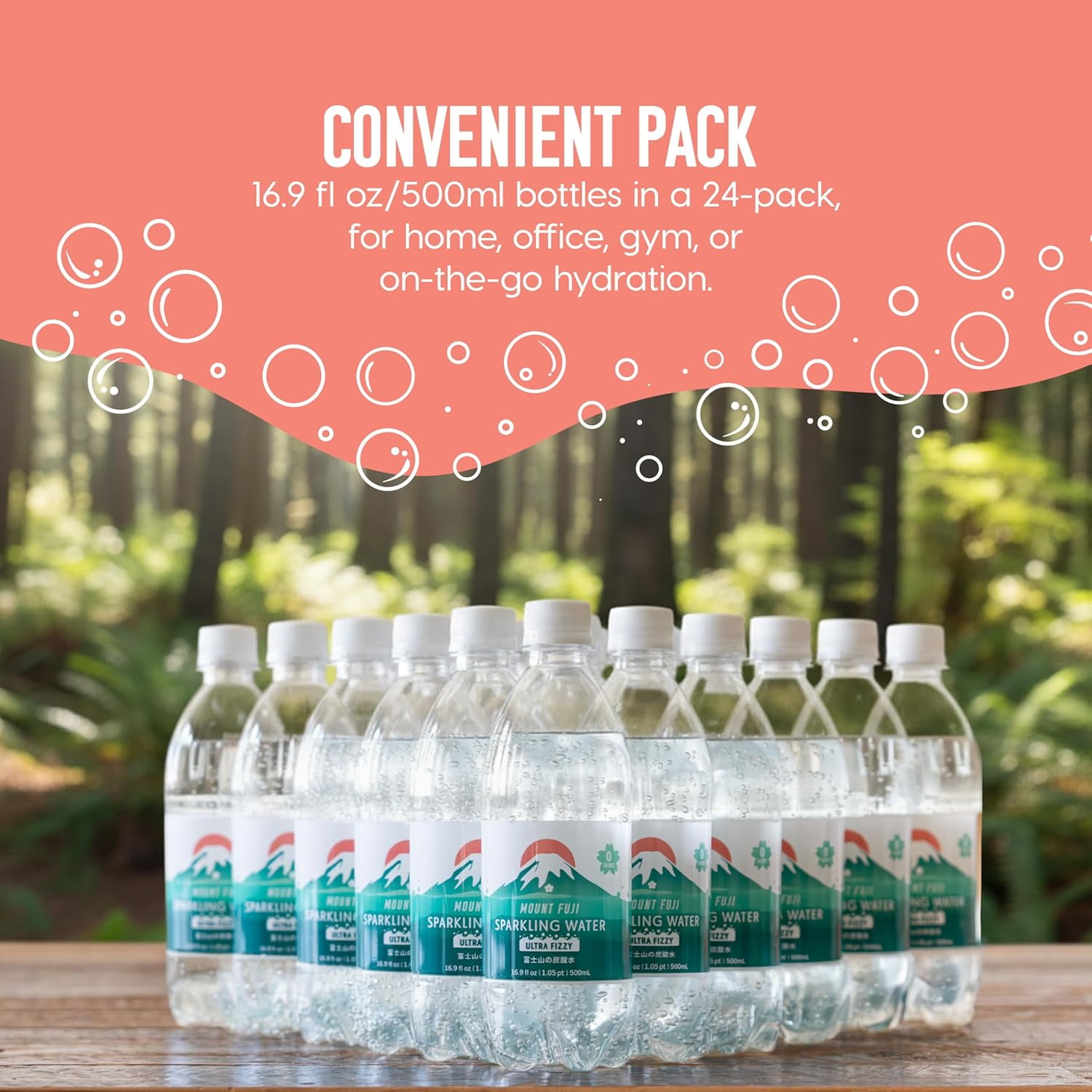IRIS Sparkling Natural Mineral Water, 16.9 fl oz (500ml) Bottles, 24Pk