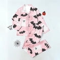 thumbnail image 4 of SETOOFF Halloween Womens Pajama Sets Pumpkin Ghost Print Turndown Collar Tops Loose Pants Cute Funny Sleepwear Plus Size Womens Clothing, 4 of 7