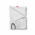 thumbnail image 2 of Engagement Party Soft Flannel Fleece Blanket, Hand Drawn Kidergarten Themed Wedding Proposal Image Celebration, Cozy Plush for Indoor and Outdoor Use, 70" x 90", Black White and Red, by Ambesonne, 2 of 6