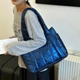 thumbnail image 2 of Sdmnsg-T Puffer Tote Bag Large Capacity Quilted Puffer Tote Bag Lightweight Soft Shoulder Handbag Alt Bubble Purse with Side Pockets, 2 of 8