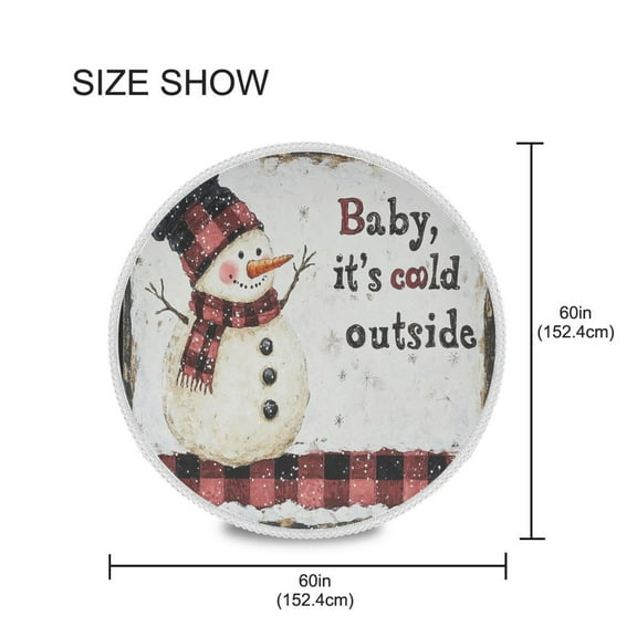 BZSMCE Round Tablecloth Smiled Snowman Pattern Pattern Tableclothes