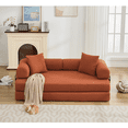 thumbnail image 4 of [NEW ARRIVED] [VIDEO PROVIDED] 78.5" Folding Convertible Out Sleeper Sofa Bed,4-in-1 DIY Combination Convertible Sofa, 3 seat, Folding Sleeper Sofa, King Size , Bedroom,Apartment,Corduroy,Orange, 4 of 4