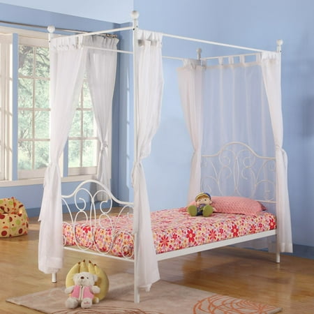 Metal Twin Canopy Bed White Box 1 Of 2 Metal Twin Canopy Bed White Box 1 Of 2