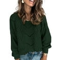 thumbnail image 1 of HOTAPEI Pullover Sweaters for Women Elegant Crochet Hollow Out Sweater Long Sleeve Sweaters Crewneck Knitwear Pullover Tops, 1 of 5